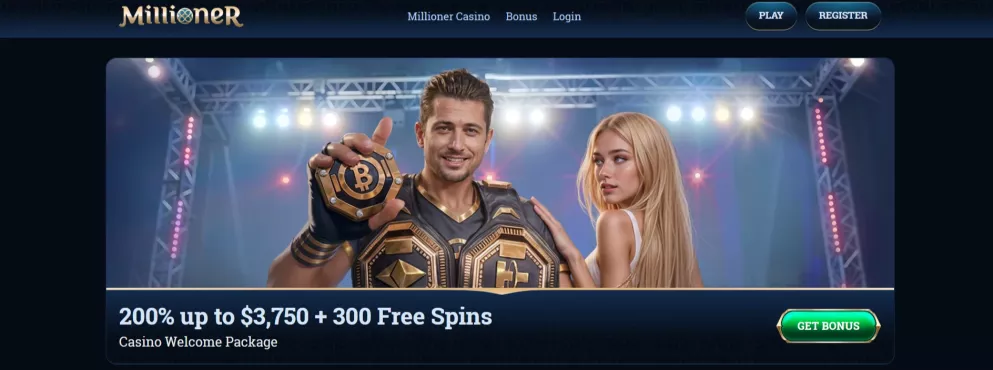 Millioner Casino Willkommensbonus 200% bis 2500 Euro plus 300 Freispiele